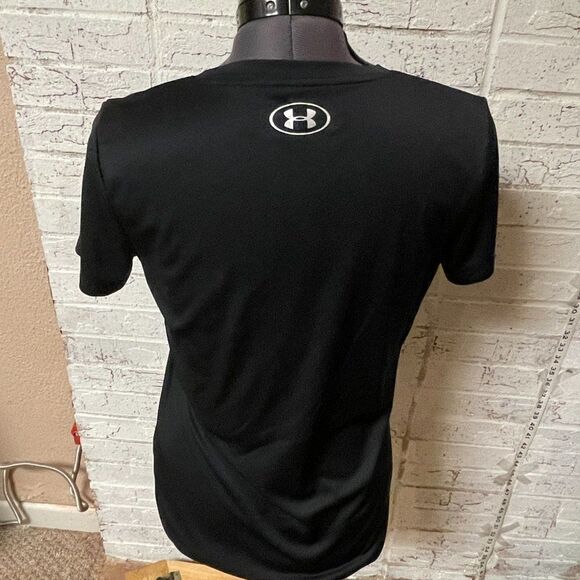 Under Armour Heat Gear Black V Neck Athletic Shirt Small - Picture 5 of 9